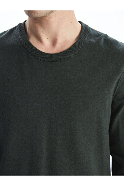 LC Waikiki Lcwaikiki Classic Khaki Crew Neck Long Sleeve Men's Knitwear Sweater