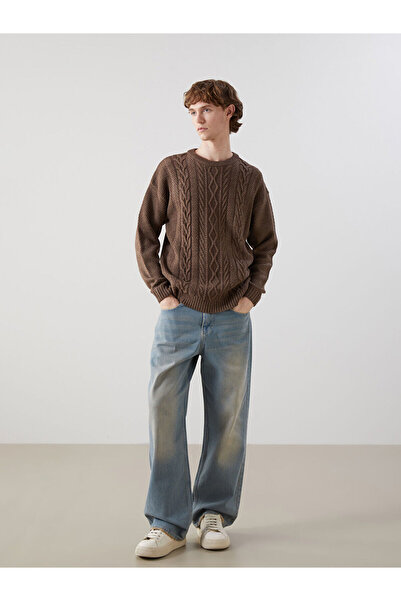 LC Waikiki Ανδρικό πλεκτό πουλόβερ με μακρυμάνικο λαιμόκοψη