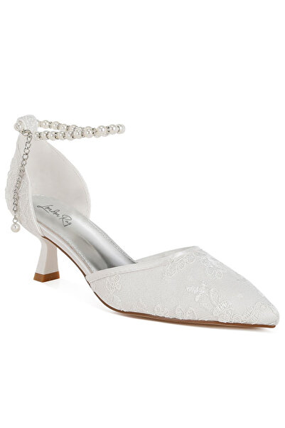 london Rag Women Lace Kitten Heel Sandals in White