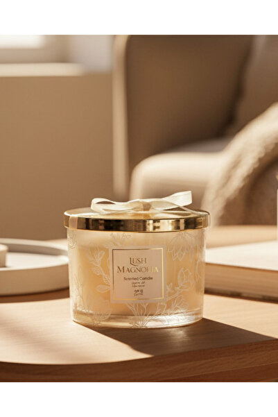 REDTAG Lush Magnolia Printed Candle Jar With Lid (397G)