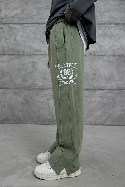 NOMARC Green Washed Detailed Project Written Sweatpants