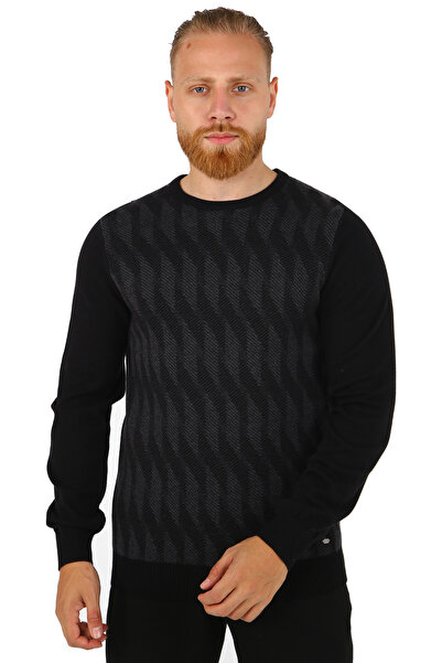 BRAN Cotton Self-Patterned Men's Sweater