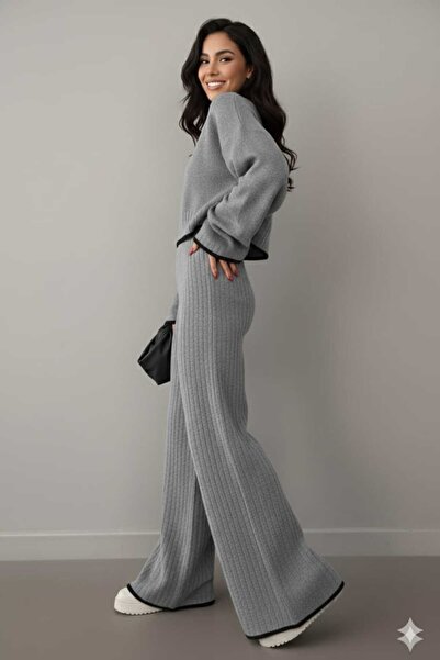 Cemre Life New Deux Çoban Knitwear Set with Stitch Detail