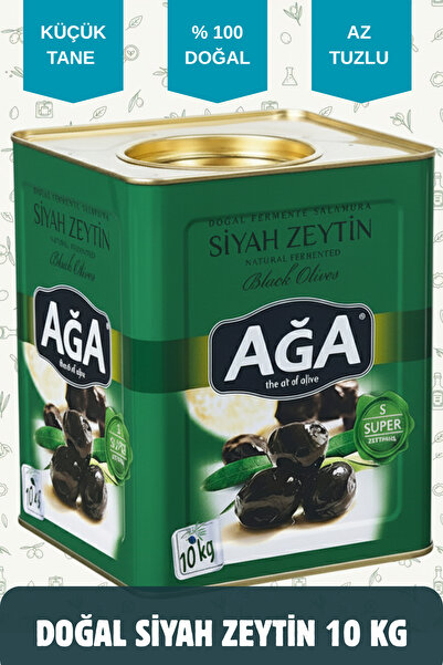AGA GEMLİK ORGANİK SİYAH ZEYTİN 10 KG TENEKE S BOY