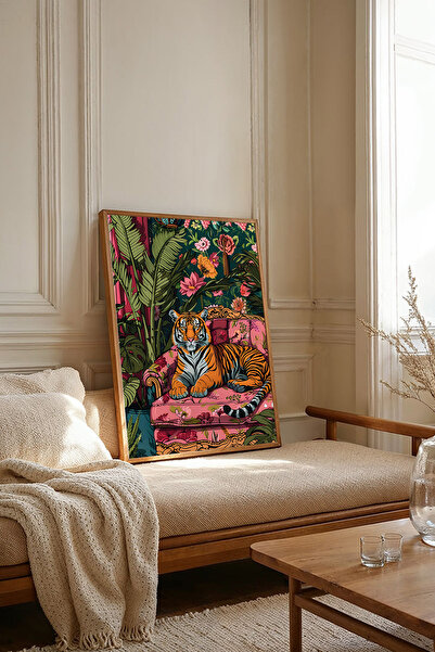 Dekorsiahome Tek Parça Ahşap Çerçeveli Oturma Odası Salon Mutfak Tablosu TK2364