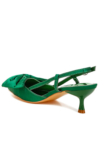 london Rag Women Satin Bow Slingback Sandals in Green