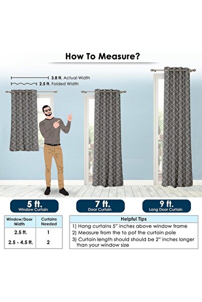 Generic Story@Home Criss-Cross Grey Blackout Curtain 116 x 152 cm (1 Panel)