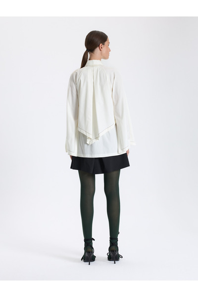 BAQA Cream Belted Short Blouse