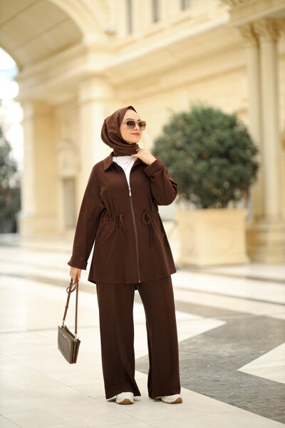 NS Moda Hijab Nature Set Brown-Model 557