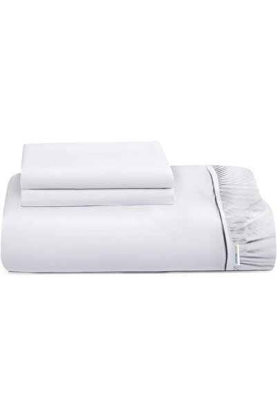 COTTON HOME طقم ملاءات سرير فائقة النعومة، مكون من 3 قطع، أبيض، مقاس كينج 180...