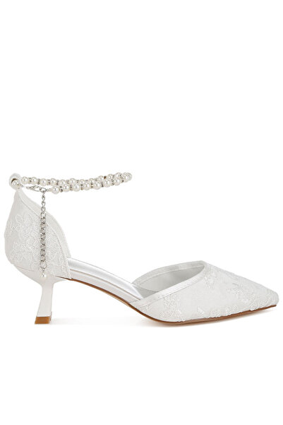 london Rag Women Lace Kitten Heel Sandals in White