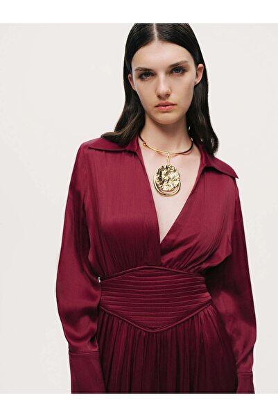 Nocturne Deep V Neck Midi Dress