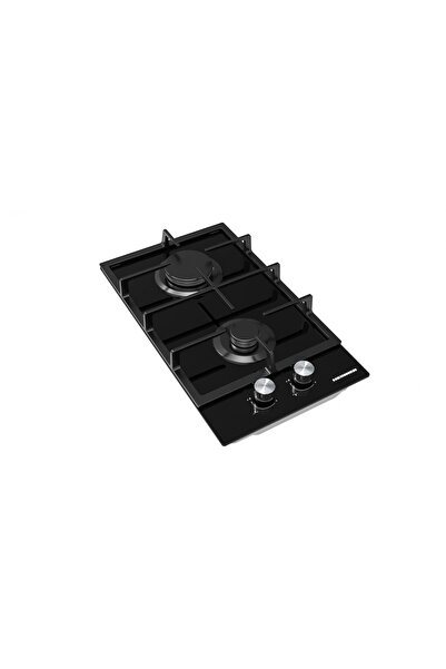 Heinner Built-in hob HBH-M302FGBK, Gas, 2 burners, Cast iron grill, Electric ignition, Disp
