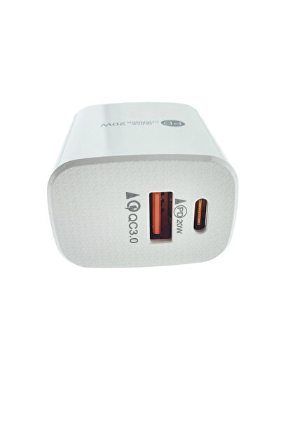 KAKUSİGA PD 20W and QC 3.0 18W Charger Set with USB-C Cable, Dual Port, White, KSC-925