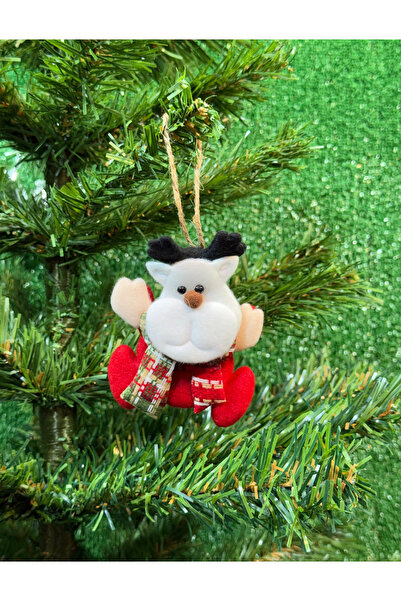 Cansüs زينة عيد الميلاد 8 سم حامل غزال لطيف من القطيفة |   زينة السنة الجديدة