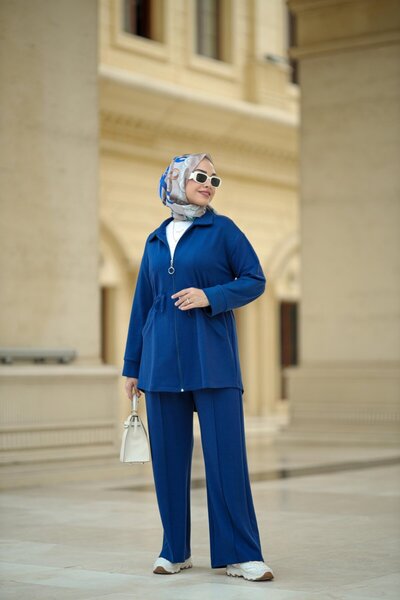 NS Moda Tesettür Doğa Set Indigo-Model 557