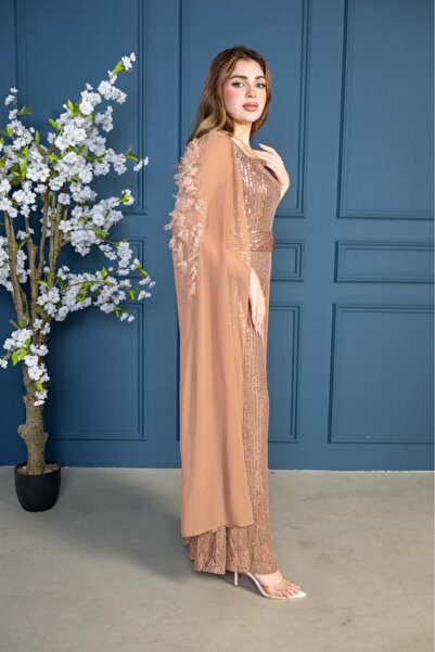 Aljouri Sequin Evening Dress