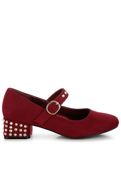 london Rag Women Studded Mary Jane Pumps in Burgundy