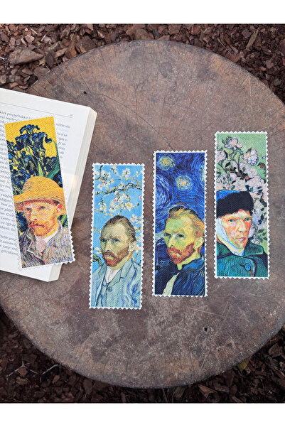 pamukcanta علامة كتاب من قماش الفينسنت فان جوخ (4 قطع) قابلة للغسل
