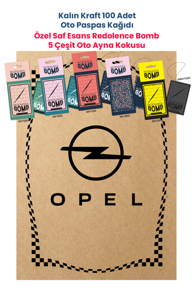 BALKAN AMBALAJ Kraft 120gr Opel Oto Paspas Kağıdı 100 Adet - 35x50cm - 5 Çeşi...