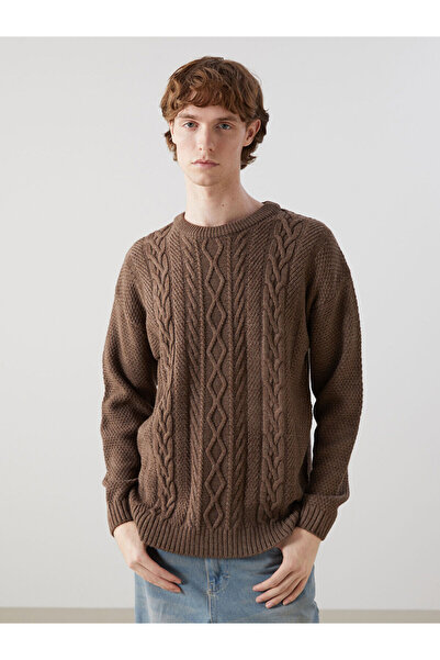 LC Waikiki Ανδρικό πλεκτό πουλόβερ με μακρυμάνικο λαιμόκοψη
