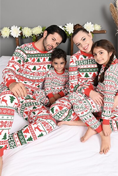 Welike Children's pajamas with Christmas motifs Green