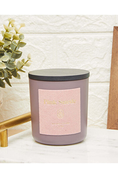 REDTAG شمعة في وعاء من جلد الغزال الوردي مع غطاء (170 جرام)