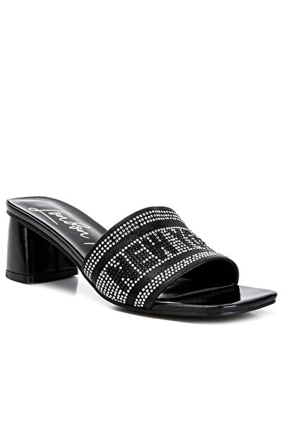 london Rag Women Diamante Embellished New York Sandals in Black