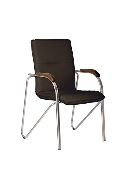 Ergonica Scaun de vizitator SAMBA Wood, piele ecologică Wenge