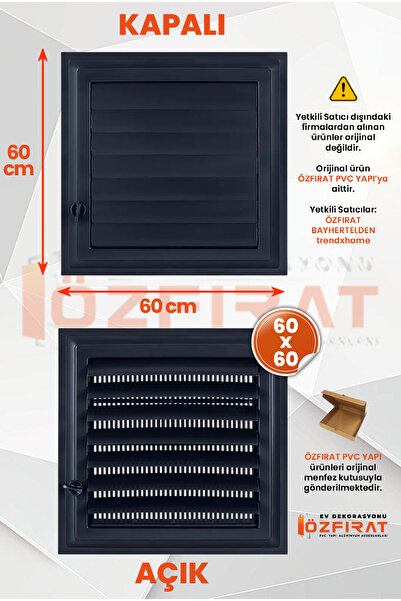 ÖZFIRAT PVC YAPI Menfez 60x60 CM — Banyo, Tuvalet - WC Havalandırma Menfezi —...