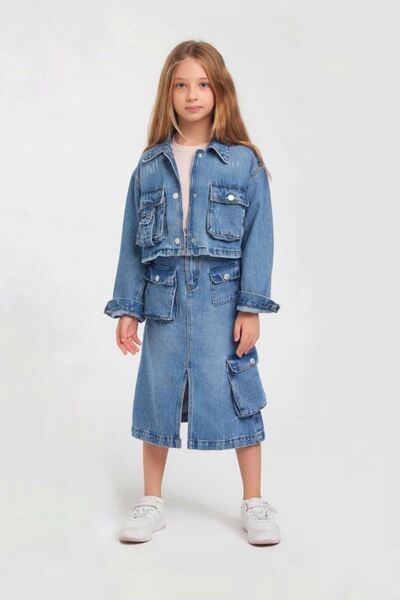 HAUSEkids 4-14 Years Miami Olive Girls' Skirt Suit -Blue-