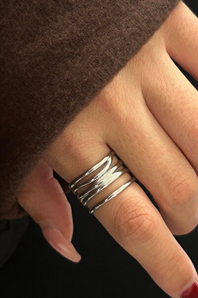 TAKIŞTIR Silver Color Adjustable Steel Ring