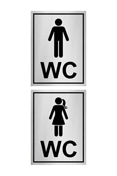 AURA CONCEPTS BAY& WC YÖNLENDİRME YAZISI METAL GÜMÜŞ RENK