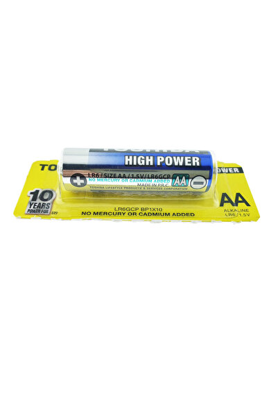 Toshiba High Power AA LR06 Alkaline Battery, 1.5V, Superior Performance and Long Life