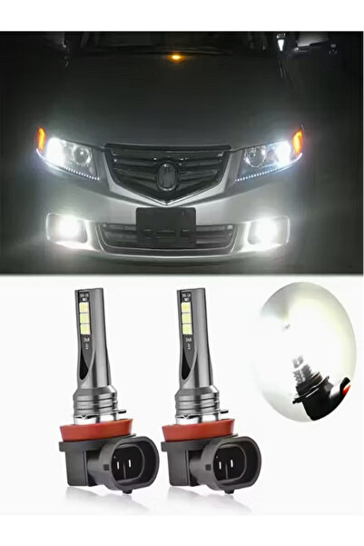 TVS Beyaz H8 H9 H11 H16 LED Sis Ampulü 12SMD 12V Araba Farı – 2 Adet