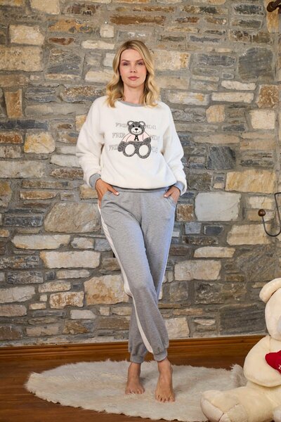 Cossy By Aqua Teddy Bear Printed Pajama Set Cossybyaqua 26234-38