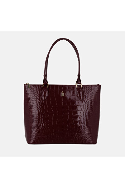 Other WANDA - Geantă de mână din piele lăcuită bordo