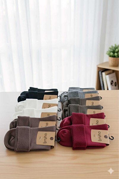 Aytuğ KADIN KATLAMALI HAVLU SOKET ÇORABI; DİKİŞSİZ; KIŞLIK ; 36-40 NUMARA; ASORTİ 12'Lİ KUTU