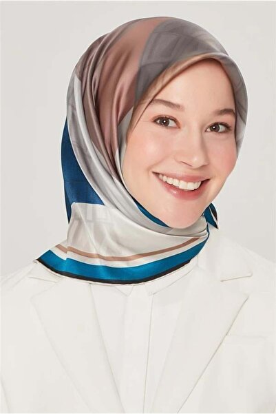 Armine Eșarfă de mătase Nostalgie - 8516-37 Twill albastru petrol