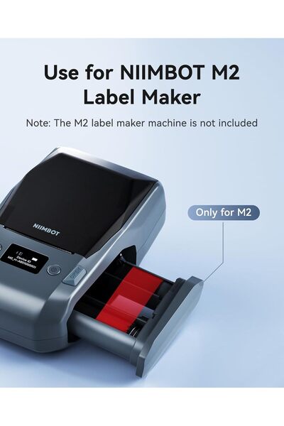 NiiMbot M2 Compatible Thermal Label Printer Ribbon, Refill Roll, 24m, Red/Black