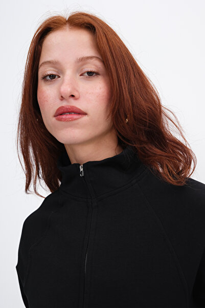 Addax High Neck Zippered Cardigan H12136