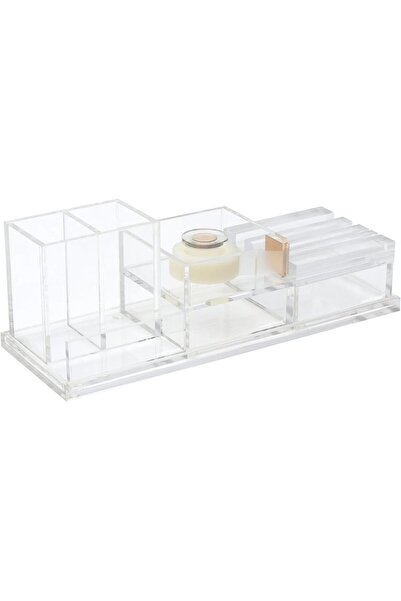 Generic Russel + Hazel Clear Acrylic Narrow Accessories Tray, 4.5 x 12.2 in (Model 31381)