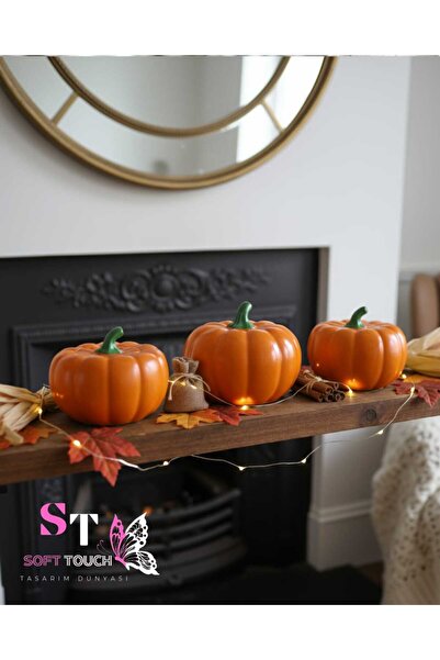 Soft Touch SOFT dekoratif balkabağı üçlü set, kapaklı organizer