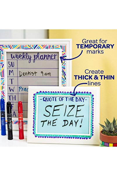 Crayola Take Note Dry Erase Markers, Multicolor, 12 Count (Chisel Tip)