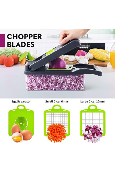 Genaric Vegetable Chopper Onion Chopper, Multifunctional 13 in 1 Food Chopper, Slicer for Kitchen