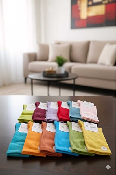 Aytuğ PAMUK SOKET ÇORABI; DİKİŞSİZ; MEVSİMLİK ; 36-40 NUMARA; ASORTİ 12'Lİ KUTU