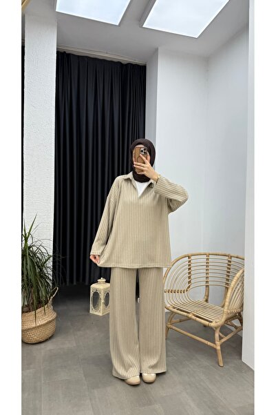 Minharir Zela Ribbed Knit Corded Fabric Set