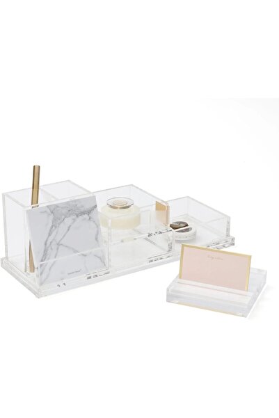 Generic Russel + Hazel Clear Acrylic Narrow Accessories Tray, 4.5 x 12.2 in (Model 31381)