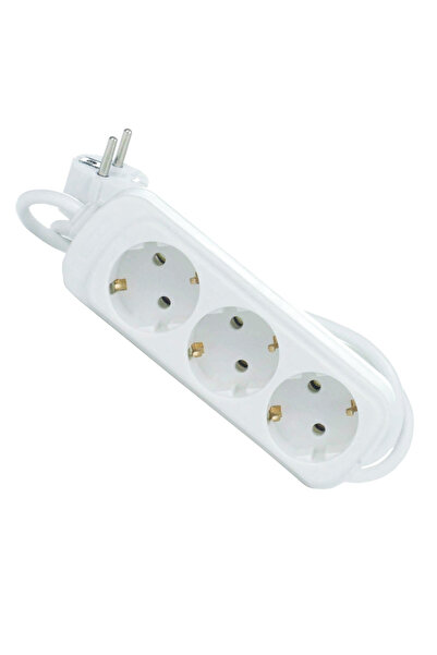 Diversi Producatori Prelungitor cu 3 prize, cablu de 1,5 m, 2200 W, alb, compact și eficient