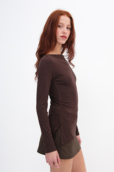 Addax Μπλούζα με κορδόνια στο πλάι B12614